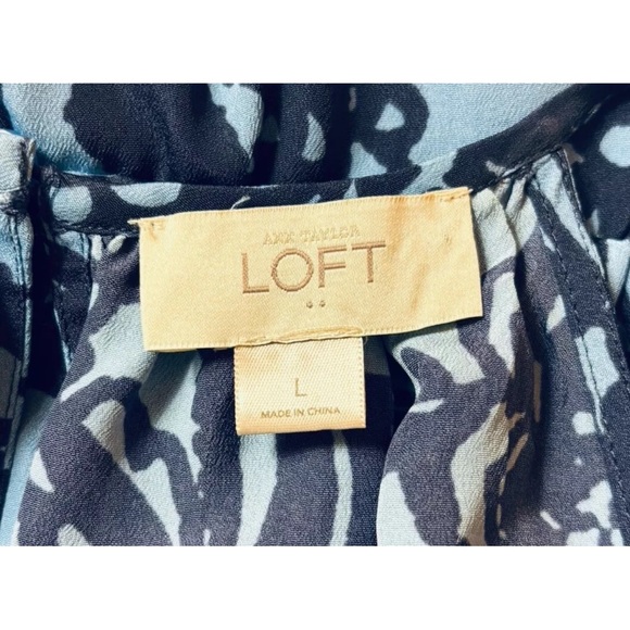 LOFT Long Maxi Dress Women’s Large Blue Hawaiian Tropical Floral Halter Resort - Picture 4 of 9